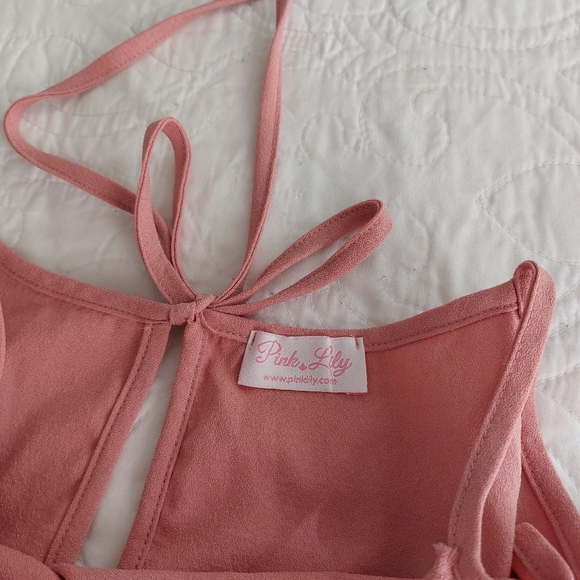 Pink Lily - "Back By Midnight" Pink Romper Cold Shoulder Sleeves - Picture 2 of 7